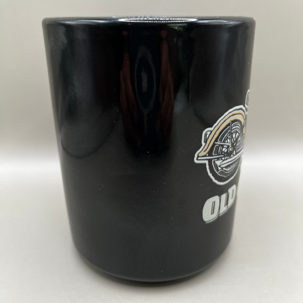 Old Guys Rule Pan Head Motorcycle Ceramic Coffee Mug 15 Oz Black New in Box - Picture 8 of 10